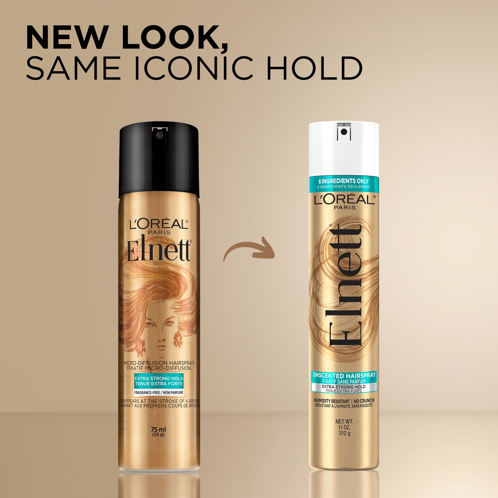 New look of the elnett hair spray